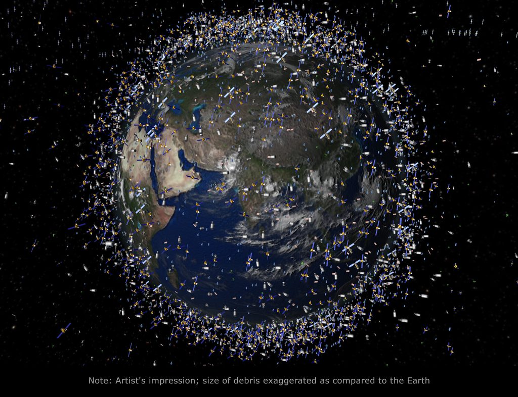 debris objects mostly debris in low earth orbit leo view over the equator pillars